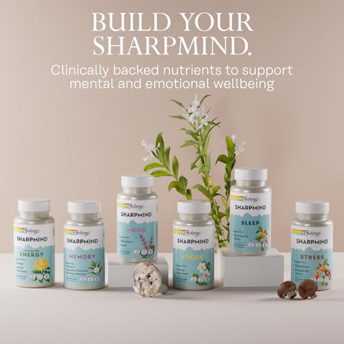 SOLARAY SharpMind Stress, Nootropic Mood Support Supplement for Relaxation and Occasional Stress Relief Support, Adaptogen...