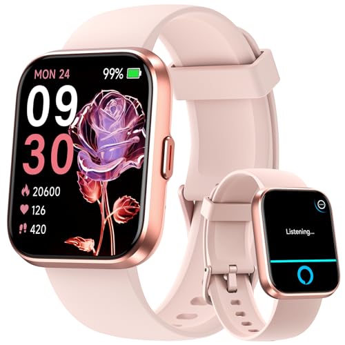 Smart Watches for Women, Alexa Built-in Fitness Watch with 1.8" LCD Screen & Bluetooth Call (Make/Answer), Heart Rate/SpO...