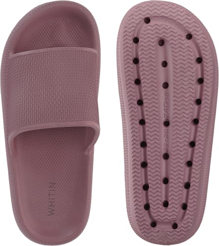 WHITIN Pillow Slippers for Women Non Slip | Cushioned Thick Sole Slides | Quick Drying Bathroom Sandals