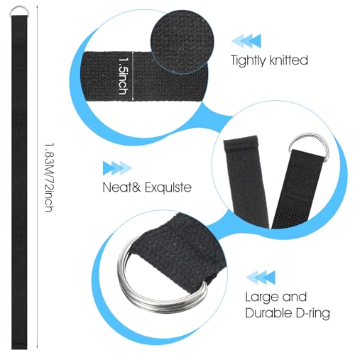 16 Pcs Yoga Strap for Stretching Bulk 6ft Exercise Stretch Band with Metal D Ring Adjustable Pilates Non Elastic Yoga Stre...