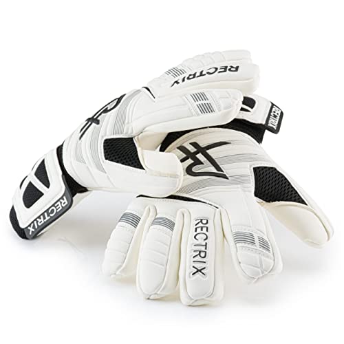 Rectrix 1.0 Goalkeeper Gloves (with Free Zip Case) - Negative Cut - Youth & Adult Sizes - Pro-Level Grip for Football Socc...