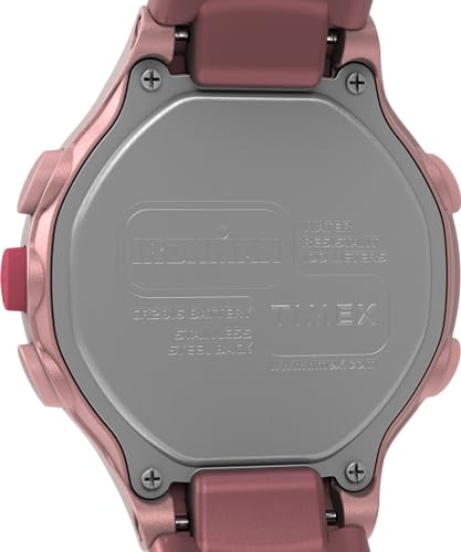 Timex Unisex Ironman Triathlon T200 42mm Watch - Pink Strap Digital Dial Pink Case