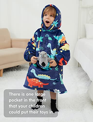 Wearable Blanket Hoodie Oversized Sherpa Blanket Sweatshirt Flannel Sweater Blanket with Large Pocket