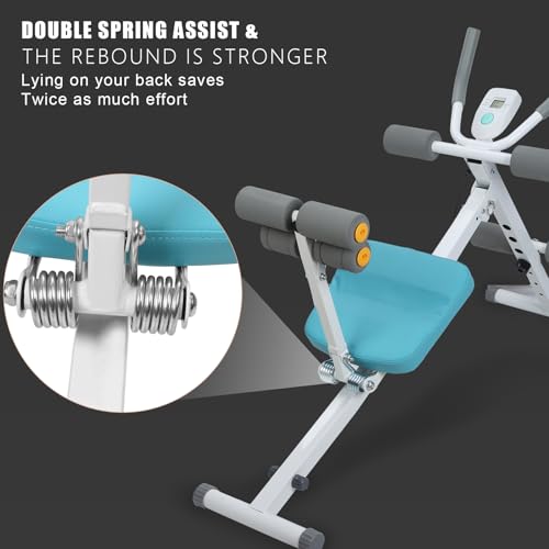 sxvbdway Ab Machine for Stomach Workout Exercise Equipment with LCD Data Display Screen, Thickened Foam Handle 5 Levels He...