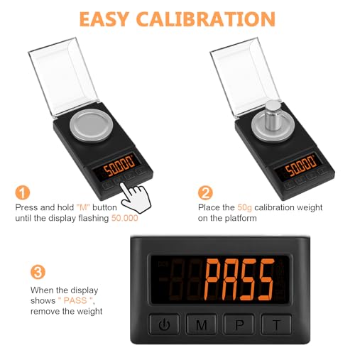 Fuzion Milligram Scale 50g x 0.001g, Mg Scale with 9-in-1 Design - Micro Scale, Powder Scale for Reloading with Portable C...