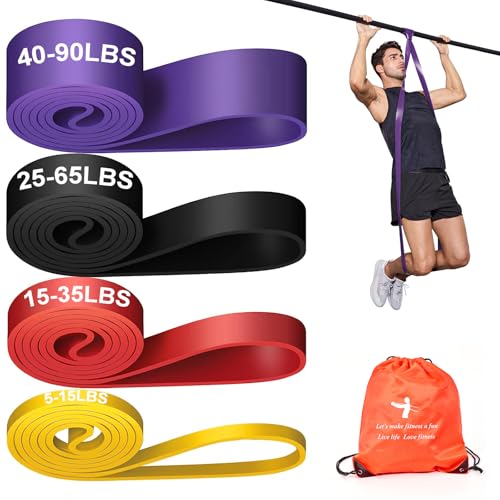 YONKFUL Pull Up Assistance Bands Set 5 LBS - 230 LBS, Long Resistance Bands for Pull Ups Working Out, Gym Workout Bands fo...