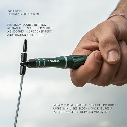 PICSIL - Rook Skipping Rope | Aluminium Handle & PVC Coated Steel Cable | Ideal for Cross-training & Boxing | Double Under...