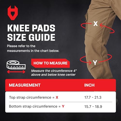 NoCry Professional Work Knee Pads for Men Construction with Ankle Support and Heavy Duty Anti-Slip Cap — Foam Cushion and ...