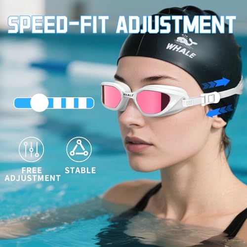 Whale Swimming Goggles Polarized Swim Goggles UV400 Anti-fog Suitable for Adults and Teenagers