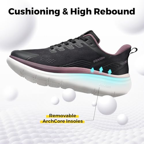 FitVille Woman Walking Shoes Wide Width Heel Pain Lightweight Cloud Lite V1