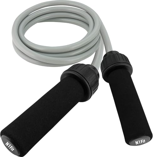 Weighted Jump Rope Workout (1LB) - Tangle-Free Ball Bearing Speed Skipping Rope for MMA Boxing Weight-loss Crossfit Fitnes...