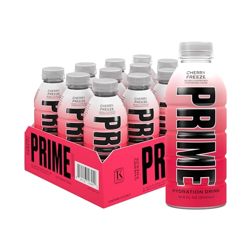 PRIME Hydration CHERRY FREEZE, Sports Drinks, Electrolyte Enhanced for Replenishing Fluids, 250mg BCAAs, B Vitamins, Antio...