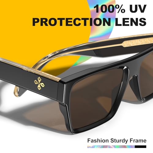 VISOONE Oversized Square Flat Top Sunglasses Women Men Retro Trendy Fashion Accessories UV400 Protection Shades Alba