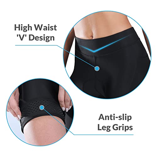 baleaf Women's Bike Shorts 4D Padded Cycling Spinning Road Bike Pockets Wide Waistband UPF50+