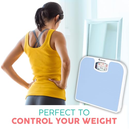 Adamson A21 Analog Scales for Body Weight - Up to 300 LB - New - Anti-Skid Rubber Surface + Large Numbers - Analog Bathroo...