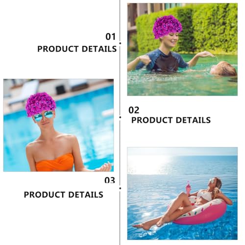 Didiseaon Swim Cap Petal Shower Cap for Women Girls Three-Dimensional Floral Petal Stylish Bathing Hat Retro Handmade Swim...