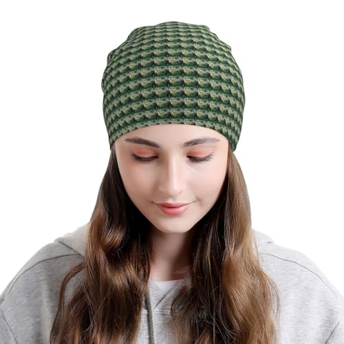 Retro Bicycle Print Winter Beanie Hat Men Women Soft Lightweight Thermal Cap for Outdoor Skiing Wear Black