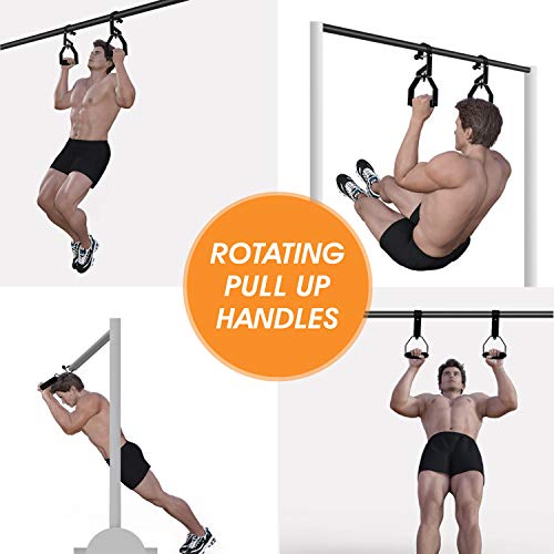 Yes4All Rotating Pull Up Handles for Pull Up Bar/Pull Up Grips/Barbell handles with Non-Slip & Foam Pad Grips - Twist Moti...