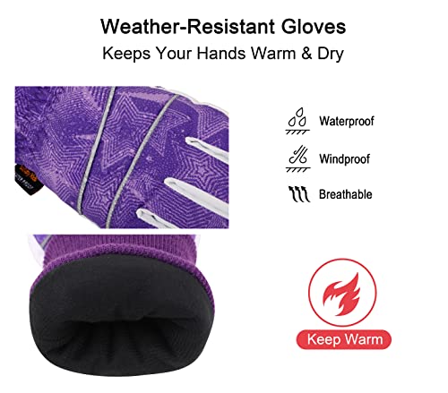 LULLABY KIDS Cotton Kid's Windproof Waterproof Snow Ski Gloves