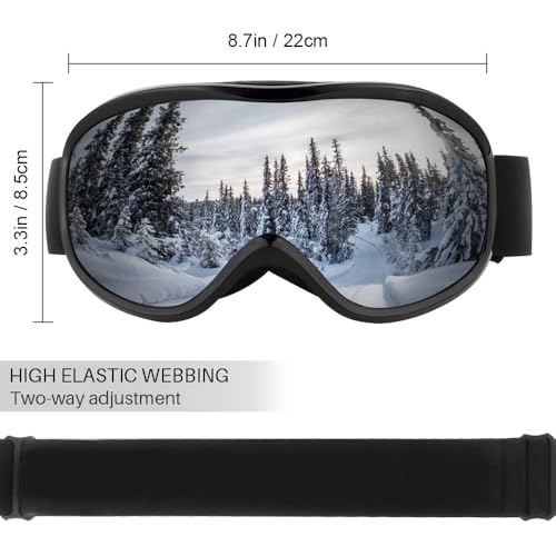 GGBuy Ski Goggles Frameless Anti-Fog Windproof OTG Design Snowboard Goggles UV400 Block Eyes Protect Lens Adult Youth