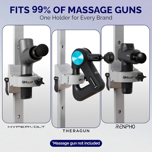 QMount Massage Gun Holder & Wall Mount - Hands-Free for Full Body Muscle Recovery - Fully Adjustable Massage Gun Wall Moun...