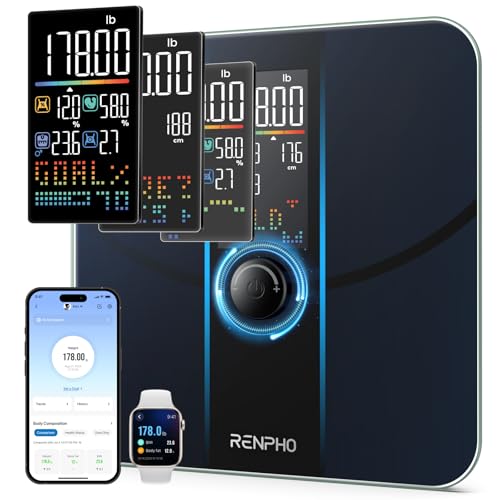 RENPHO Smart Scale for Body Weight, Body Fat Scale for BMI, Body Fat, Muscle Mass, High Accurate Bathroom Scale with Large...