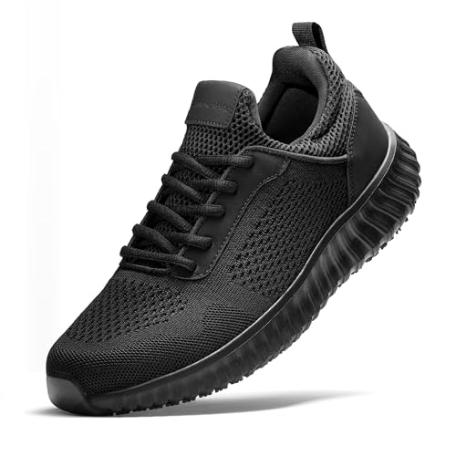 Bruno Marc Men's Non Slip Work Shoes Walking Zapatos Trabajo Black & Lightweight Sneakers Food Service Chef Kitchen Restau...
