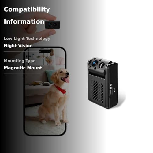 Hidden Camera, 2025 Nanny Cam for Home | Motion Detection Without WiFi, Free 1-Year Cloud Storage, 4K HD Day & Night Recording Smart Mini Camera for Home/Baby/Pet (Black)