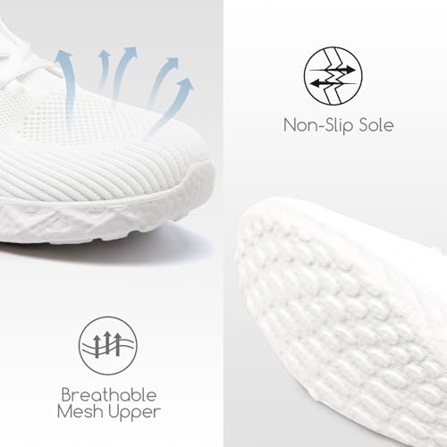 IQYNAM Womens Slip Resistant Work Shoes Tennis Running Fashion Sneakers Comfortable Athletic Gym Workout Slip on Shoes