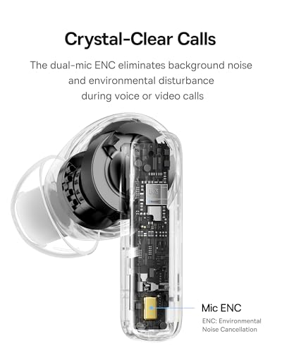 Baseus E20 True Wireless Earbuds, 12mm Drivers with Powerful Bass, 33H Long Playtime, IPX5 Water-Resistant, 2 ENC Mics for...