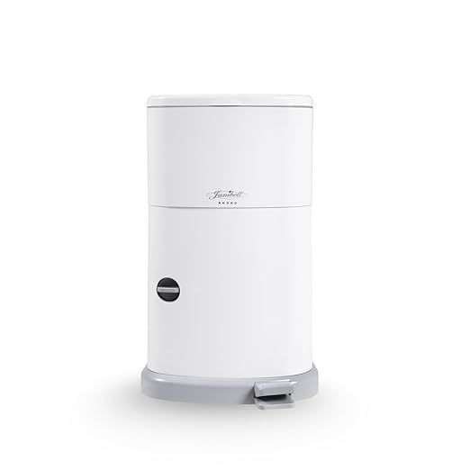 Janibell Akord Slim Adult Diaper Disposal System 7 Gallon Odor Locking Double-Sealed Adult Diaper Pail with Hands-Free Foot Pedal, Holds 22 Large Briefs, Continuous Liner, Durable ABS Resin