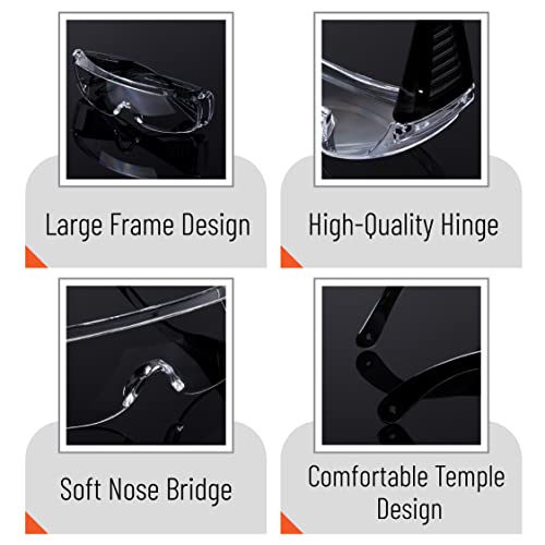 UNCO- Safety Goggles Over Glasses, Protective Goggles, Anti Fog, Work, Safety Glasses Over