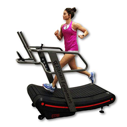 SB Fitness Equipment CT700 Self Generated Manual Curved Commercial Treadmill with 8 Resistance Levels for Sprinting and Sl...