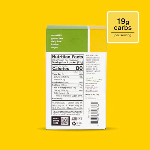 Skratch Labs Hydration Packets - Hydration Drink Mix, Lemon Lime (20ct) - Electrolyte Powder Packets Developed for Athlete...