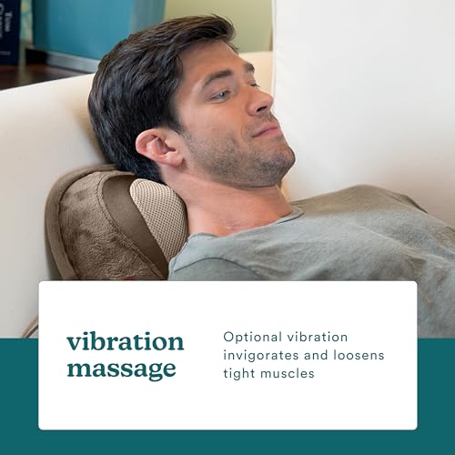 HoMedics 3D Full Body Shiatsu & Vibration Massage and Heat Pillow for Neck, Upper Back and Lumbar