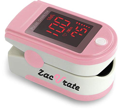 Zacurate Pro Series 500DL Fingertip Pulse Oximeter Blood Oxygen Saturation Monitor with Silicone Cover, Batteries and Lany...