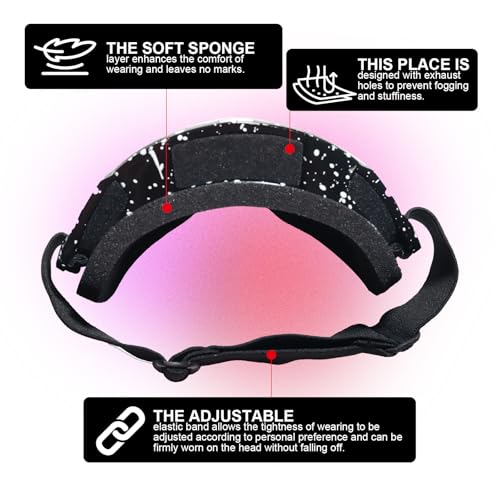 Motorcycle Goggles ATV goggles UTV MX Offroad Riding Goggles,Ski Goggle Windproof Dustproof Scratch Resistant Anti UV