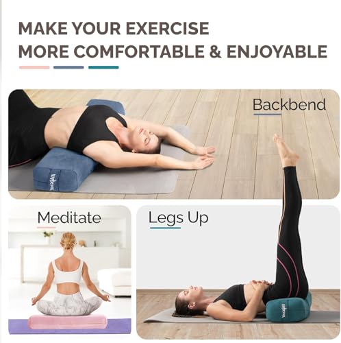 Yes4All Triple-Layer Sponge Yoga Bolster Pillow for Restorative Yoga & Meditation - Versatile Yoga Support Pillow, Balance...
