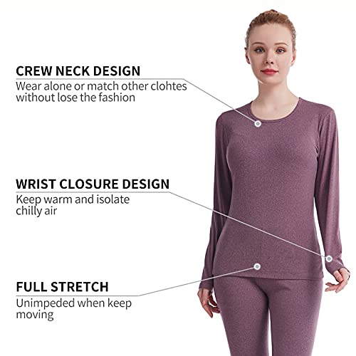 Thermal Underwear for Women Long Johns Womens Pajamas Set Solid Ultra Soft Long Sleeve Base Layer Gifts with Box
