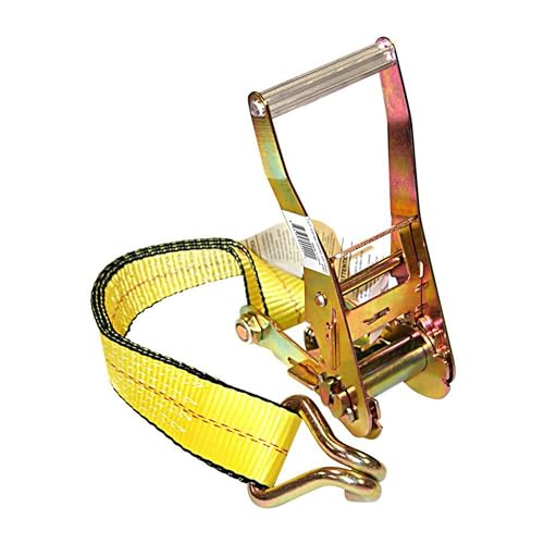 Everest Premium Ratchet Tie Down – 1 PK – 2 IN – 27 FT – 3333 LBS Working Load – 10000 LBS Break Strength – Double J Hook...