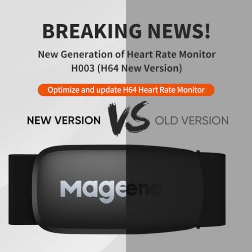 Magene H64 Heart Rate Monitor, Heart Rate Sensor Chest Strap, Protocol ANT+/Bluetooth, Compatible with iOS/Android APPs (N...
