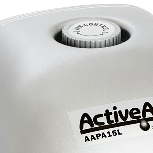 AAPA15L Active Aqua, 4 Outlets, 6W, 15 L/min Air Pump, Silver,Grey