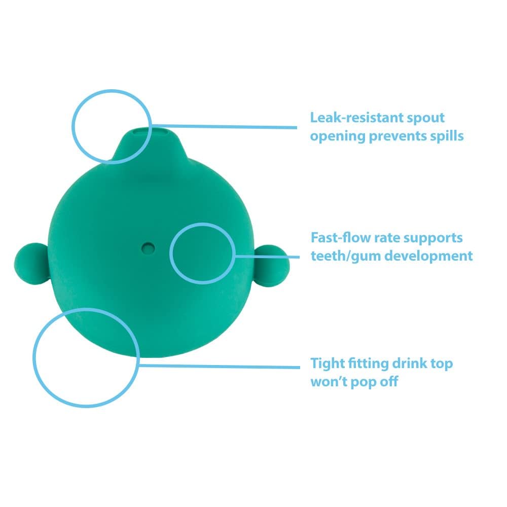 Pura my-my Silicone Straw Cup | Spill Proof, Reusable, Food Grade Silicone, Plastic-Free | For Kids, Toddlers, Babies & Infants - (Mint)