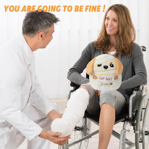 NIUBEHOHO Get Well Soon Dog Plush – Adorable Labrador Stuffed Animal with Bandage Theme, Perfect Get Well Gift for Loved O...