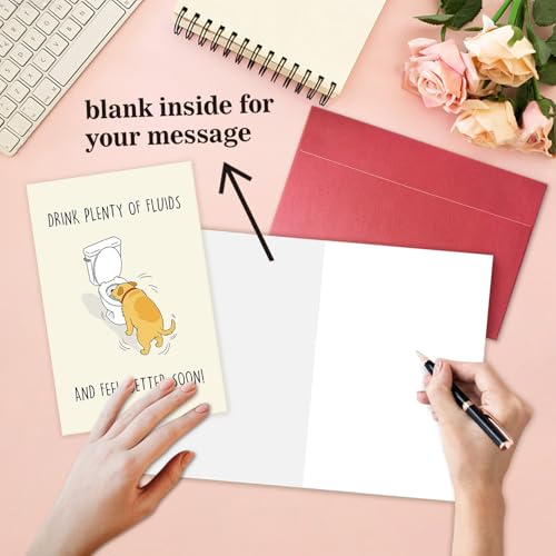 Humorous Get Well Soon Card from Dog, Funny Encouragement Card for Family Friend, Humor Speedy Surgery Recovery Gift for D...