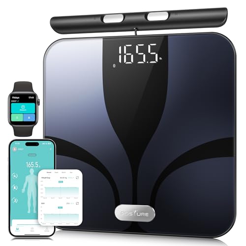 Posture Scale for Body Weight and Fat, Digital Bathroom Scale BMI Weighing Bluetooth Body Fat Scale, 8 Electrode Smart Bod...