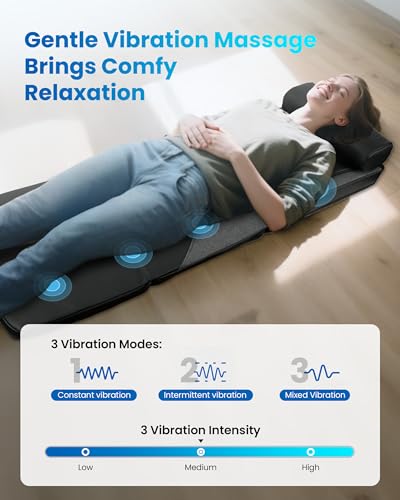 COMFIER Shiatsu Full Body Massage Mat with Heat, Back Massage Pad for Pain Relief Deep Tissue Kneading & Vibration Heating...