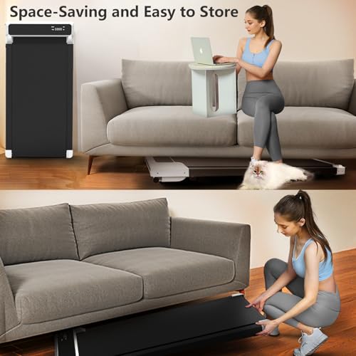 JURITS Walking Pad 2 in 1 for Walking and Jogging, Under Desk Treadmill for Home Office with Remote Control, Portable Walk...