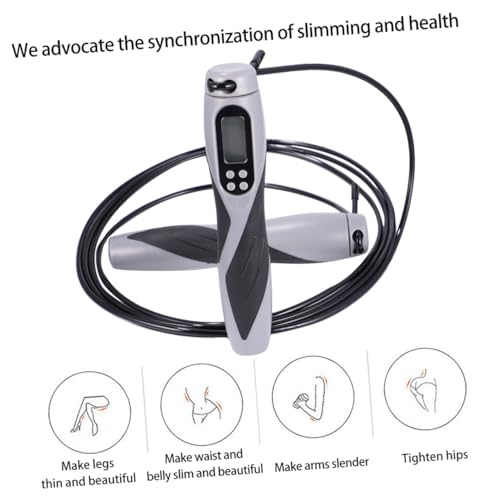 BIUDECO Electronic Counting Jump Rope Weighted Steel Wire Fitness Skipping Rope for Workout Training with Digital Counter ...