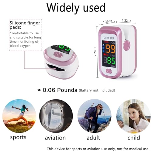 Pulse Oximeter Fingertip, Oxygen Meter Finger Pulse Oximeter, Oximeter Finger with Pulse, Blood Oxygen Saturation Monitor,...